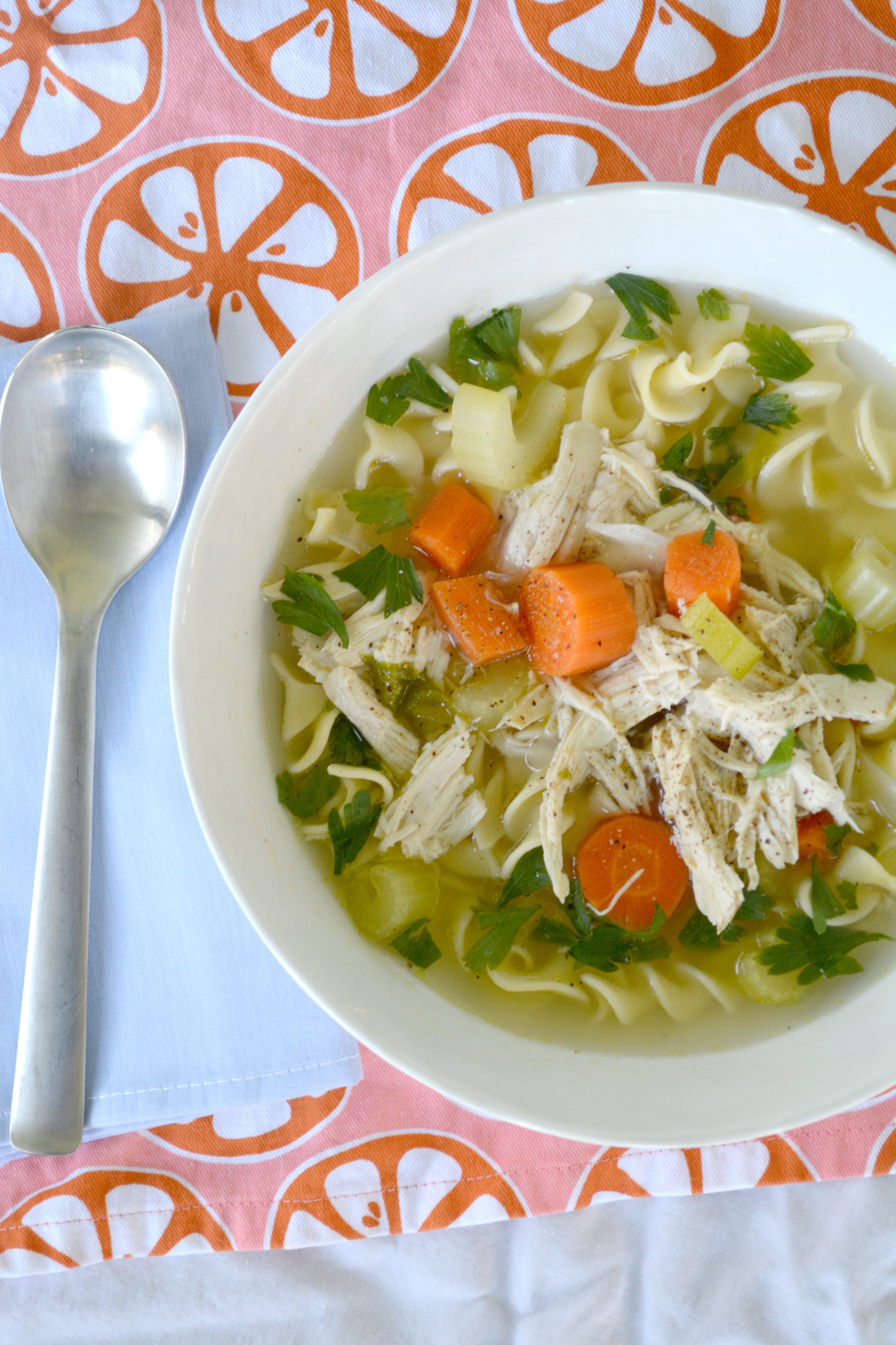 Homemade Chicken Noodle Soup (from scratch!)